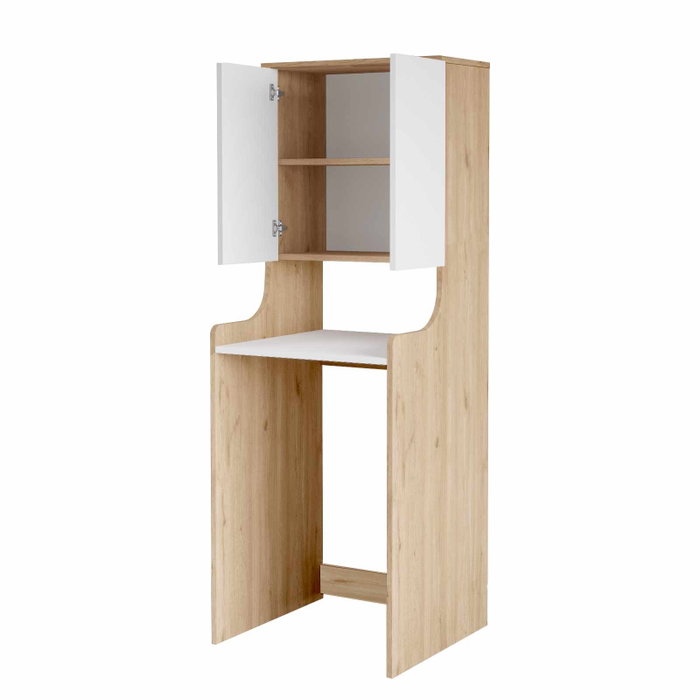 Hanah Home Armario para Lavadora Val2-Sw Natural y Blanco